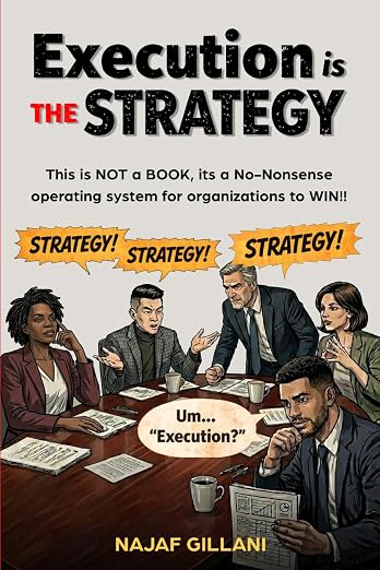 Execution is THE Strategy book cover by Najaf Gillani